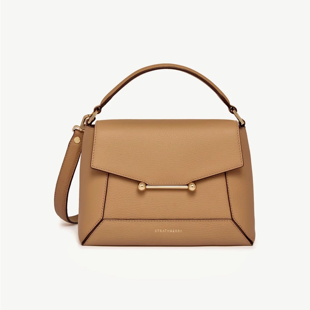 NEW Strathberry Tan Mosiac Leather Top-Handle Satchel